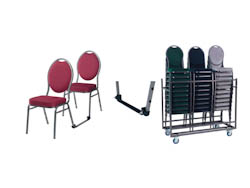 STAPELBARESTOELEN_Stapelbare stoelen met transportkar